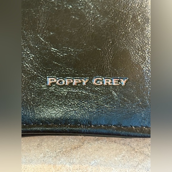 COPY - POPPY GREY Black Napa Quilted Faux Patent Leather NWOT - Picture 3 of 8